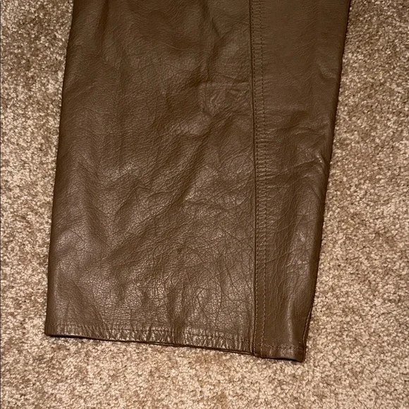 Women's Brown Vintage Straight Leg Leather Pants - size 10. B8 - Picture 5 of 6